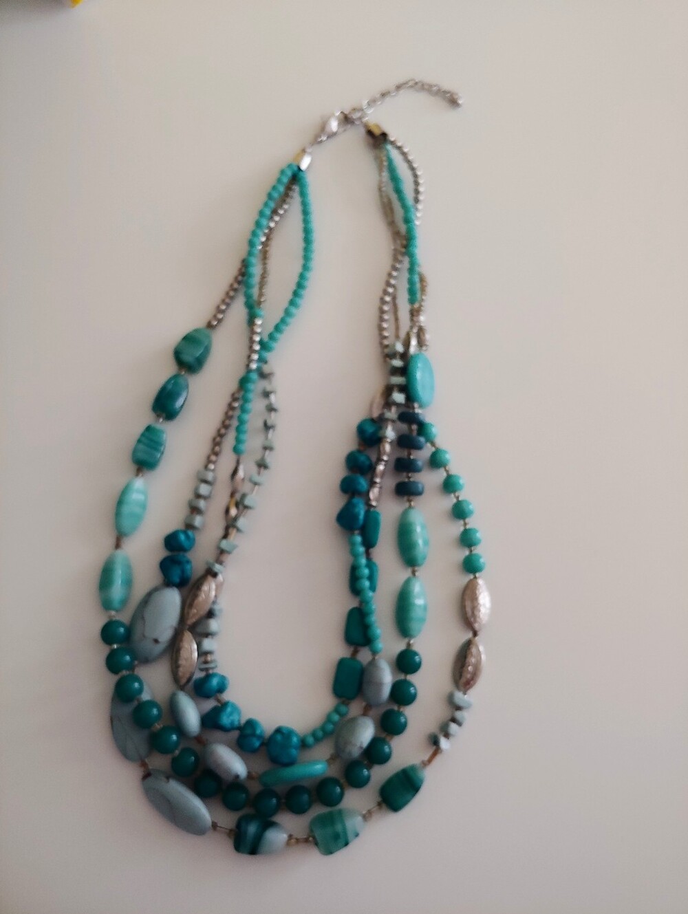 Simulated Turquoise Multi-Strand Beaded Necklace - Women's Jewelry
